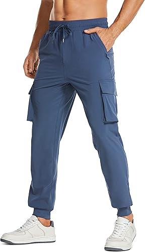 CRZ YOGA Pantalones deportivos tipo cargo ligeros para hombre, de secado rápido, de 30 pulgadas, para senderismo, calle, casual, con bolsillos con