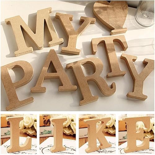Miniatura 6 de Letras de madera de la A a la Z independientes para colgar del alfabeto decorativo, regalo de boda, estantería de oficina en casa, decoración de