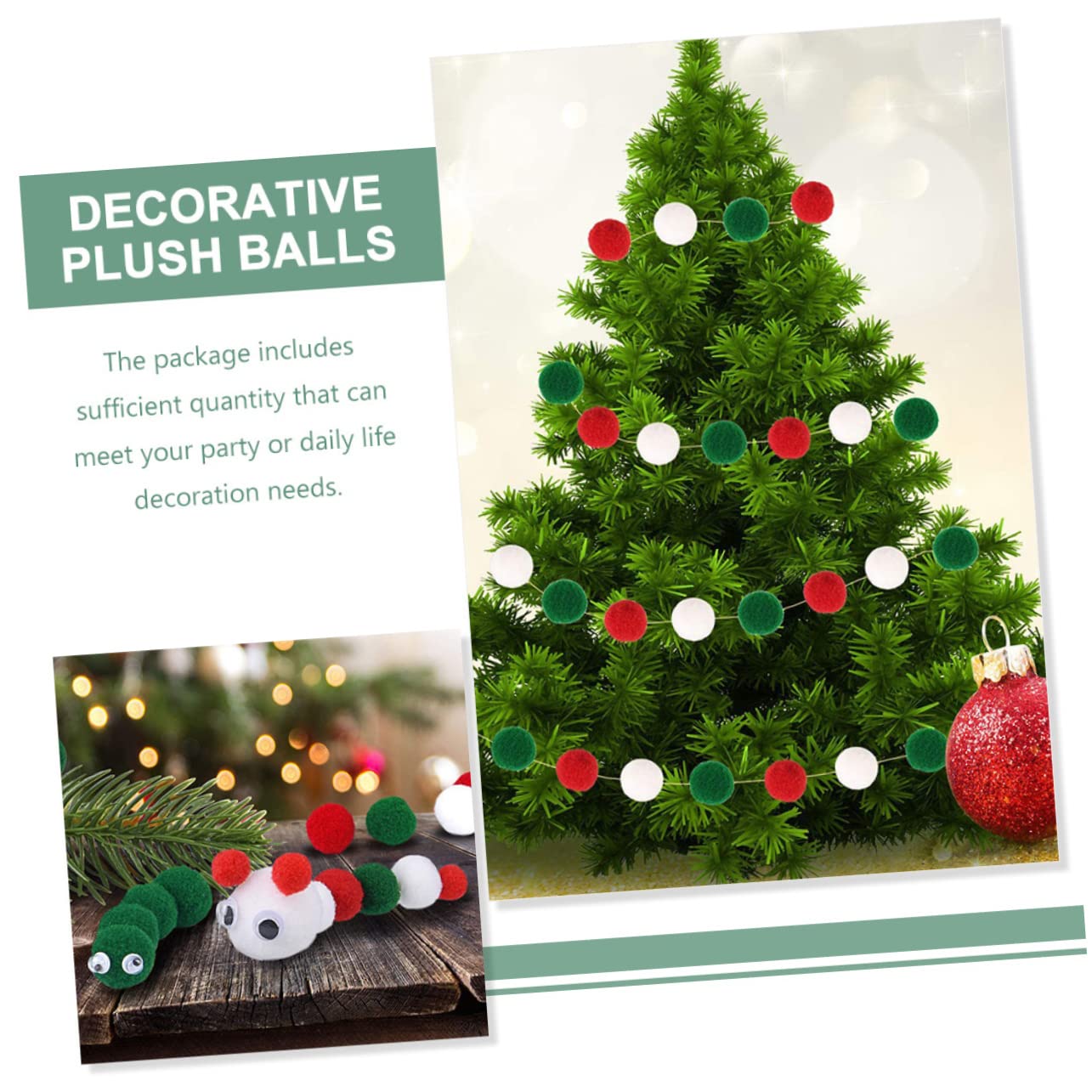 Cabilock 3 Set Decorazioni Natalizie Pompon Ornamenti Palline Decorazioni Per L'Albero Di Natale Decorazioni Per Feste Decorazioni Natalizie In Feltro Mini Palline Di 2000 pezzi * 3