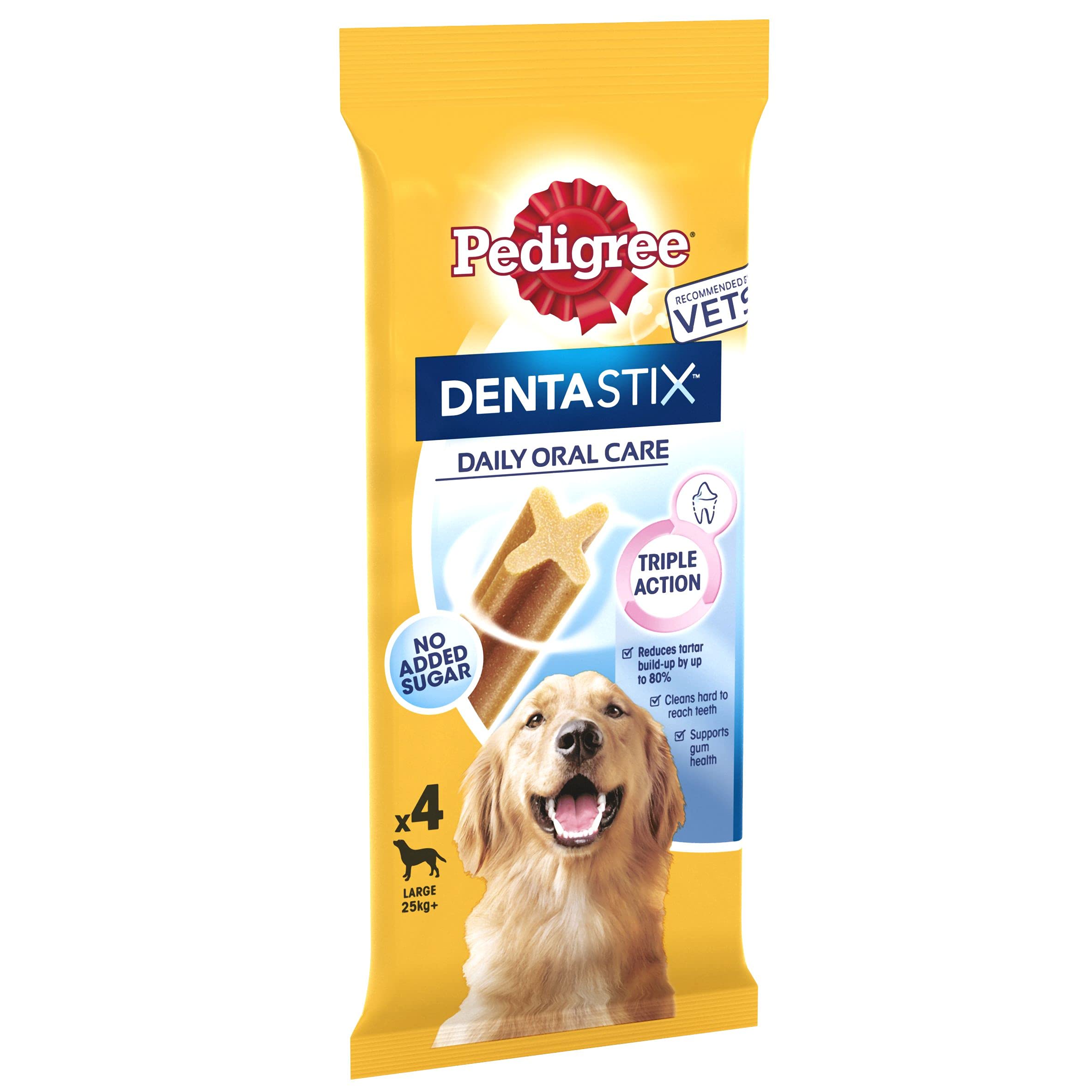 Pedigree Dentastix Daily Dental Chews Large Dog Treat 4 Sticks (Pack Of 14) from B&Q