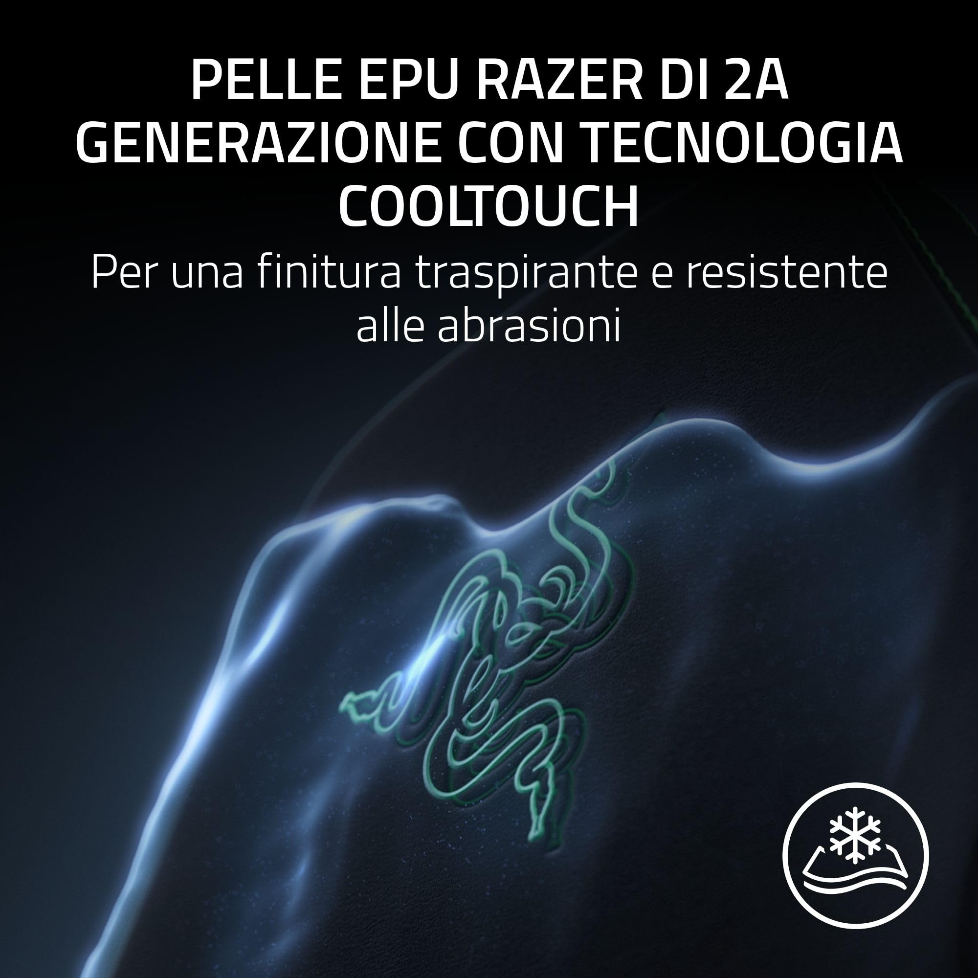 Razer Iskur V2 NewGen - Sedia ergonomica da gaming con comfort traspirante Pelle EPU di 2a gen con tecnologia CoolTouch - supporto lombare HyperFlex - delle spalle e base del sedile ampie | Nero