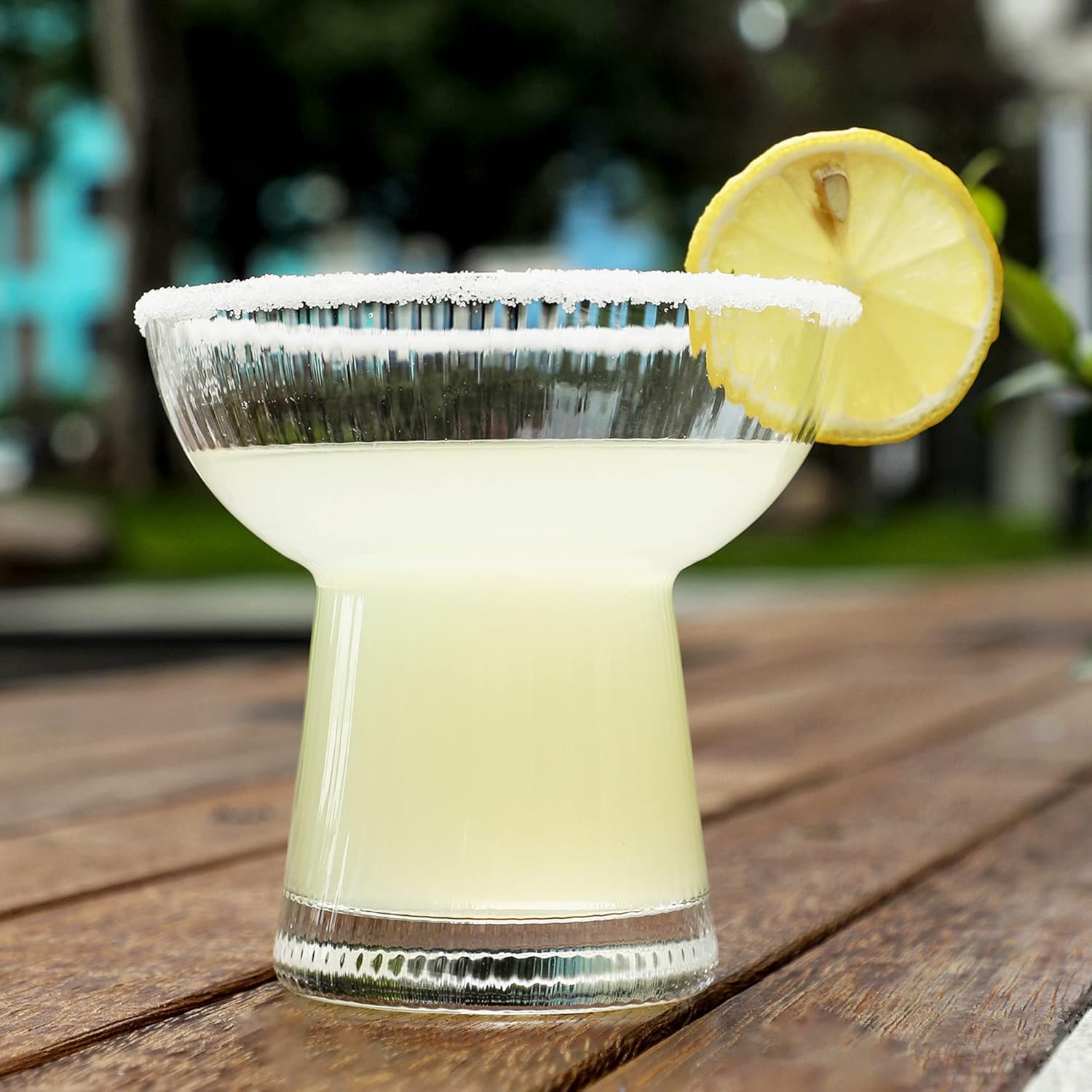 Lysenn Stemless Margarita Glasses Set of 2 - Elegant Vertical Stripes Cocktail Glasses – Premium Hand Blown Glassware for Martini and Mixed Drinks – 10 oz - Image 2