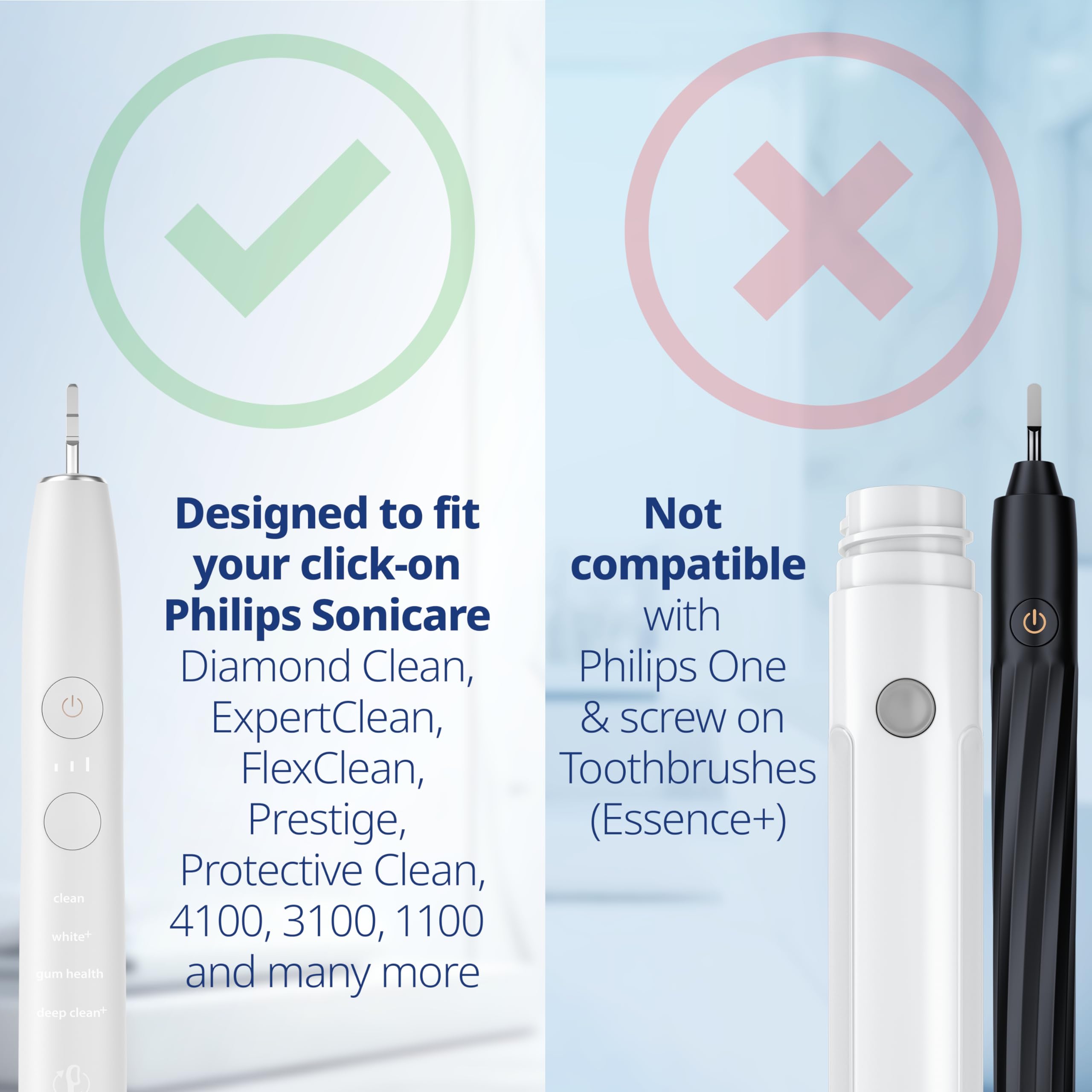 Têtes de rechange - Compatible avec les têtes de rechange Philips Sonicare - Tête de rechange moyenne - Remplace les têtes de brosse à dents HX6015/03 SimplyClean - Noir - HX6018b (blanc, version US)