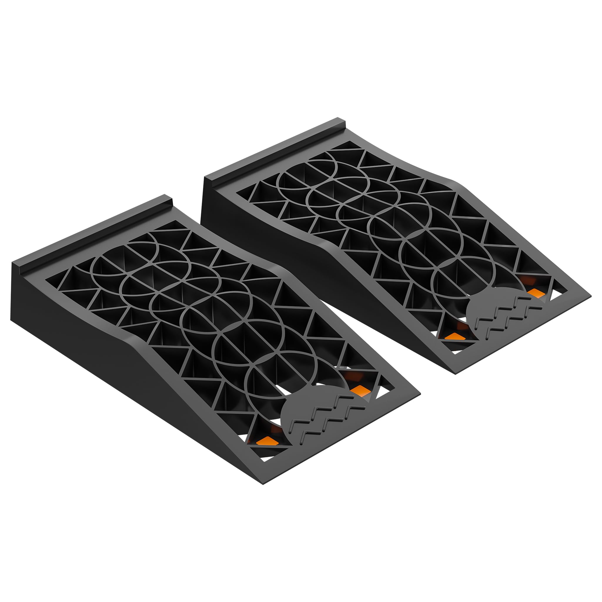 Wiltec Extra-flat Ramps, Max. Load 3 t, Set of 2 pieces, Heavy-duty Car Ramp made of Plastic