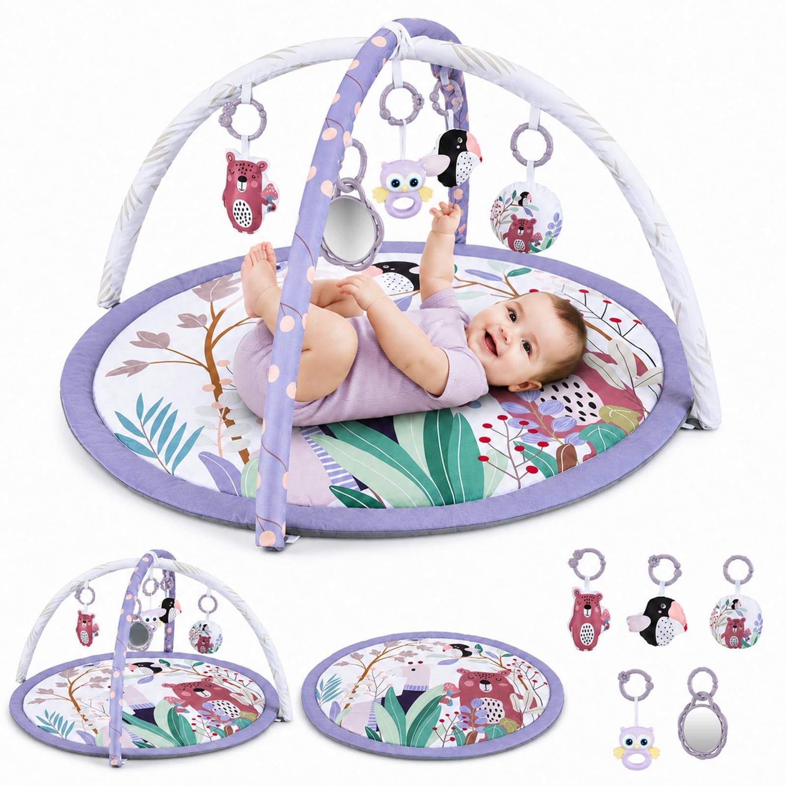 Normodic Purple round baby play mat and activity gym