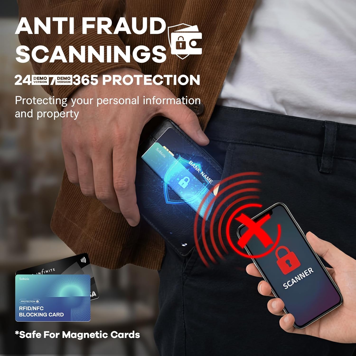 RFID Blocking Cards,Contactless NFC Debit Credit Card Passport ID Card Protector,Slim RFID Card Blocker for Wallet Safe Card Shield, Anti-Theft& Scam, Credit Card Fraud Shield-6 Pack - Image 6