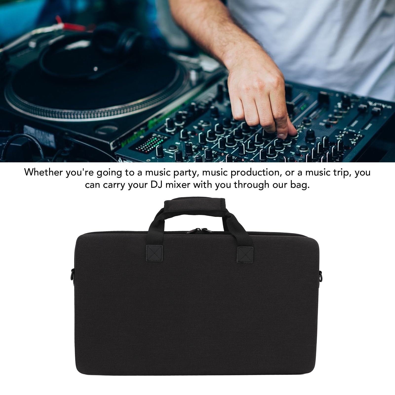 Aramox Étui pour Contrôleur DJ EVA Sac pour Contrôleur DJ 20,1 X 12,2 X 3,5 Pouces avec Doublure Absorbant Les Chocs et 2 Options de Transport pour Les Voyages en Concert pour DDJ FLX4 DDJ 400