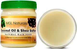 MGL Naturals Coconut Oil and Shea Butter Natural Hair Food made with organic ingredients. Nourish and moisturize hair.