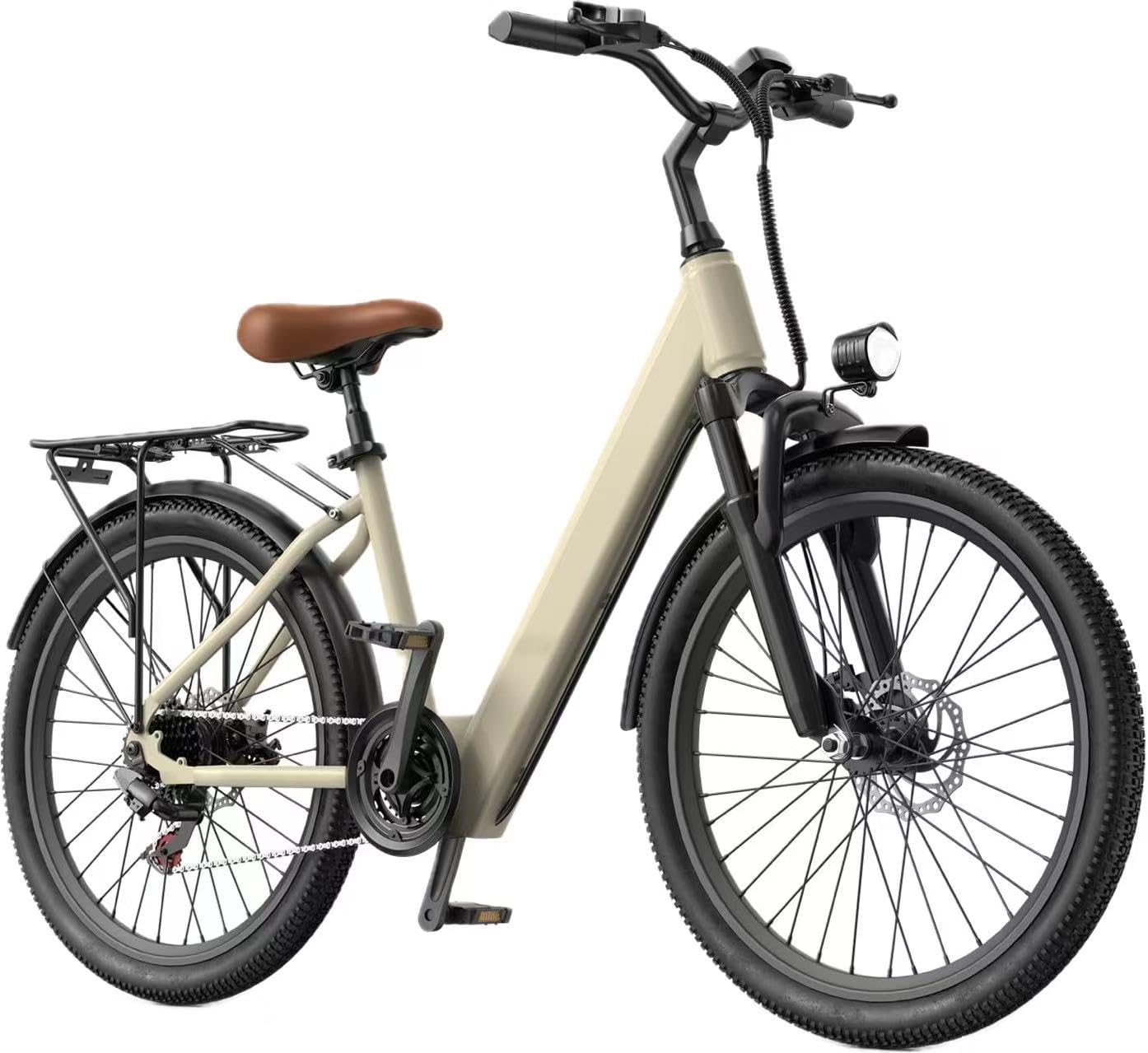 Eleglide E-Bike 24" mit 7-Gang Schaltung 250W Motor 13Ah Akku Höchstgeschwindigkeit 25km/h Hochkohlenstoffstahlrahmen City Elektrofahrrad, LCD Display 24" E-Bike für Erwachsene