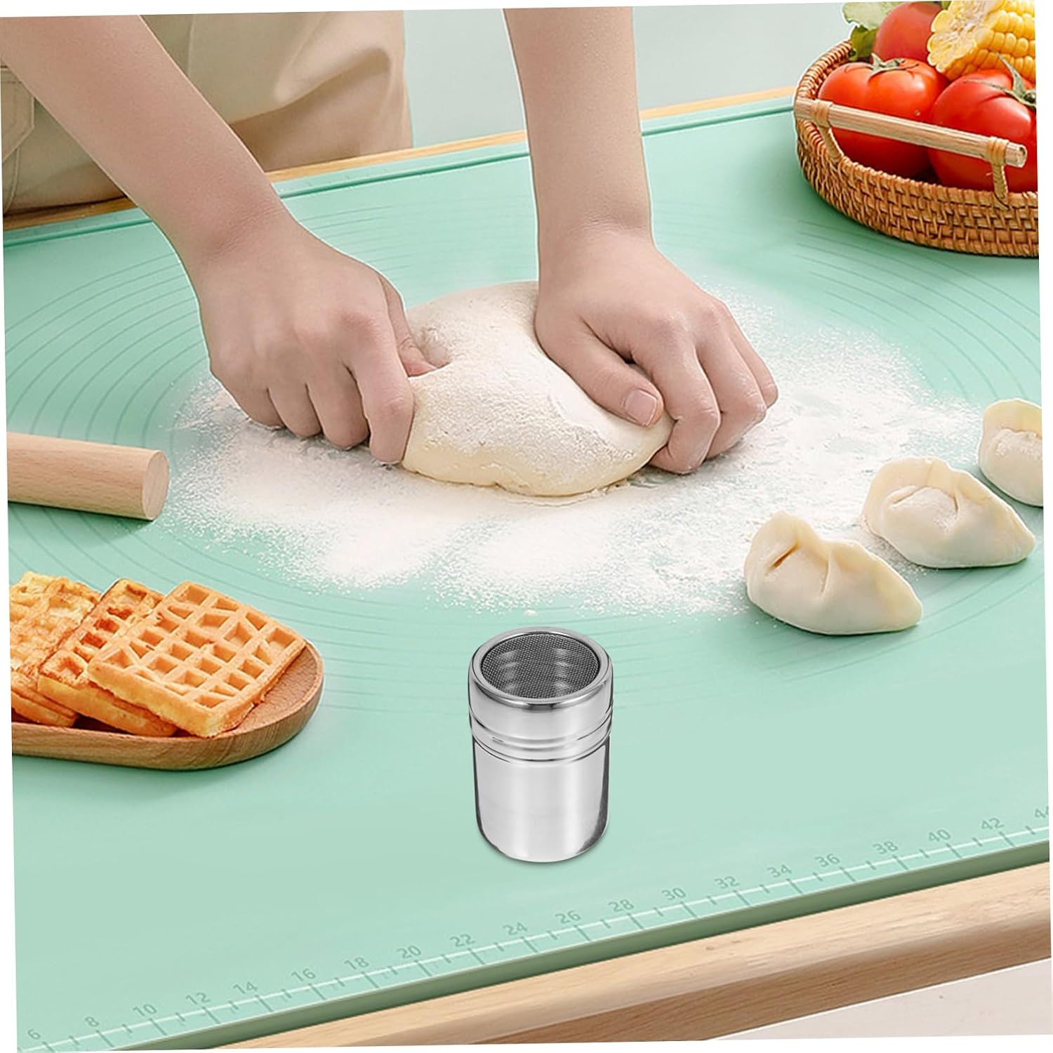 Chocolate Powder Shaker Silver with Lid, 200ml Stainless Steel