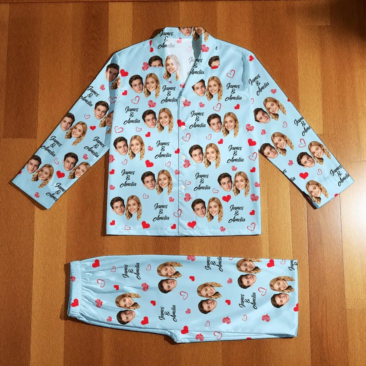 Custom Picture Face Pajama Set: Personalized Photo Pajamas, Pet Faces On Sleepwear, Pictures Nightwear