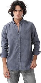 Andora Mens Gingham Pattern Long Sleeves Western