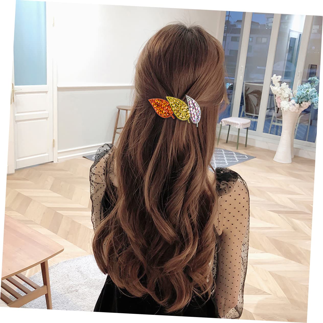 FOMIYES 3stücke Blitzender Haarschmuck Wasser-diamant Haarklammer Im Blattformdesign Für Elegante Frisuren Als Für Damen Und Mädchen Langlebig Und Stilvoll