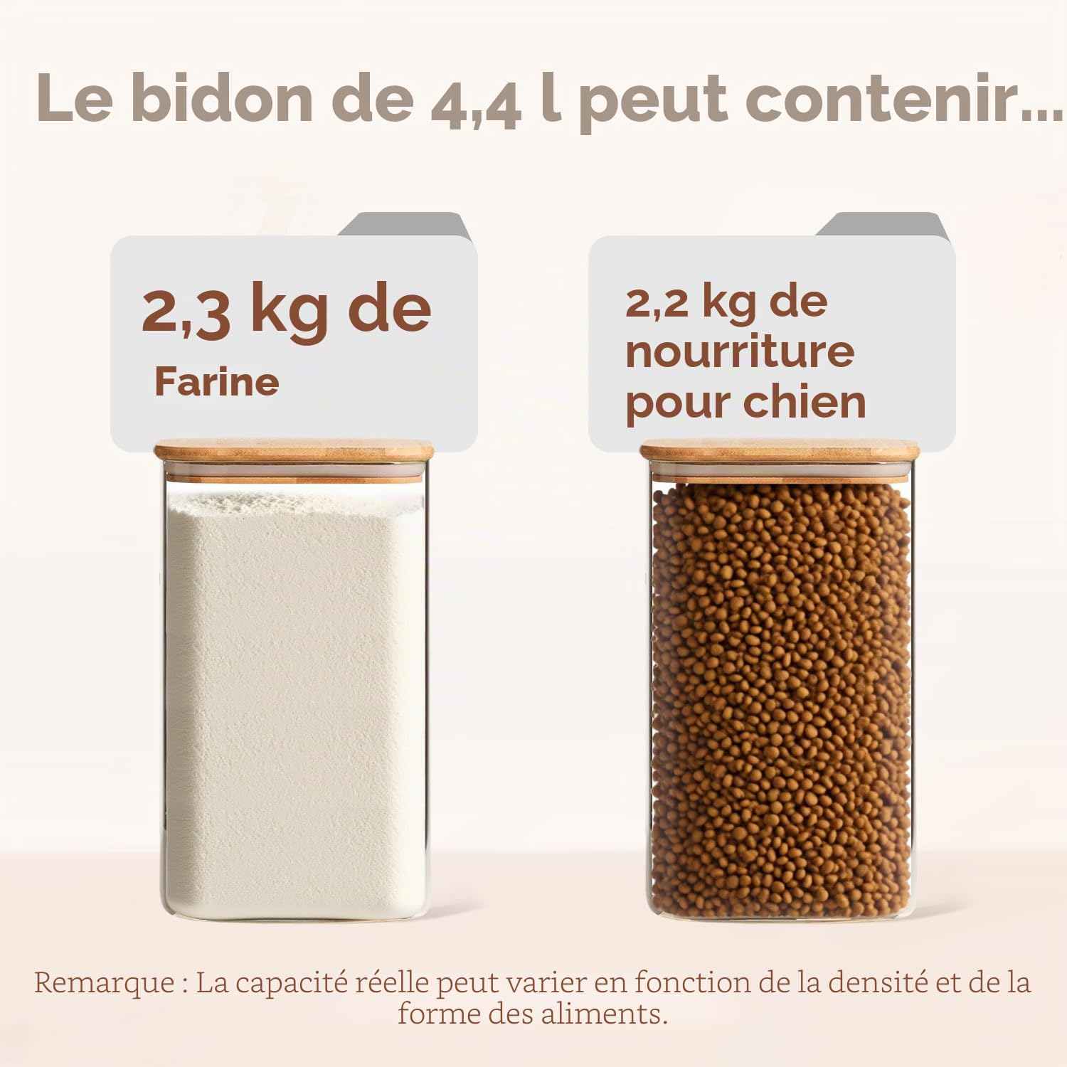 ComSaf Bocal en Verre Avec Couvercle, Pot en Verre Avec Couvercle, 4400 ml, Lot de 1 Pièce, Convient Pour Riz Blanc, Mélange de Noix de Cajou, Bouillon de Poulet Concentré
