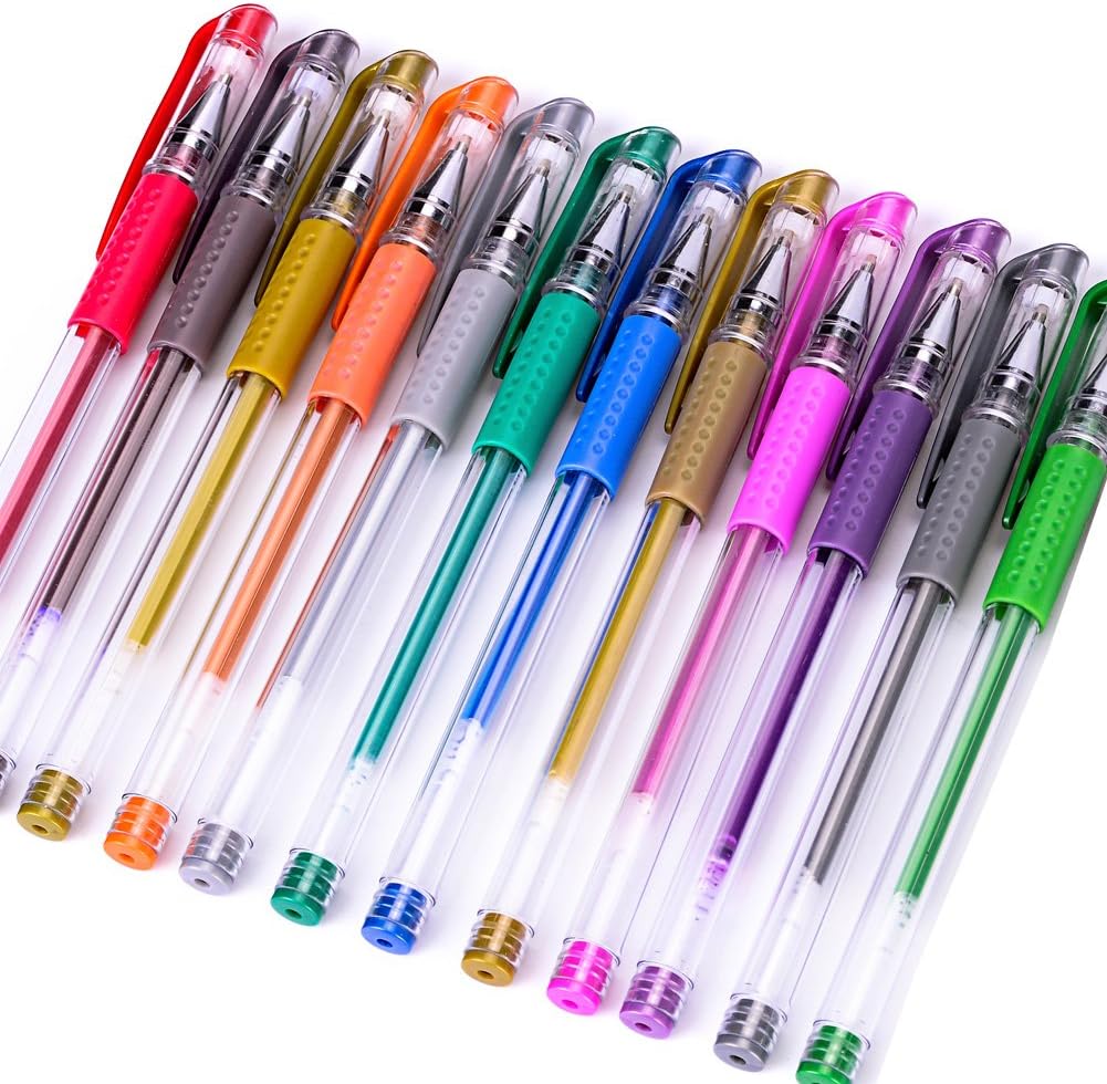Newdoer 48 TPU Grip Unique Colors Gel Pens,Best Colouring Pens to Your Adult Colouring Books and Art Projects