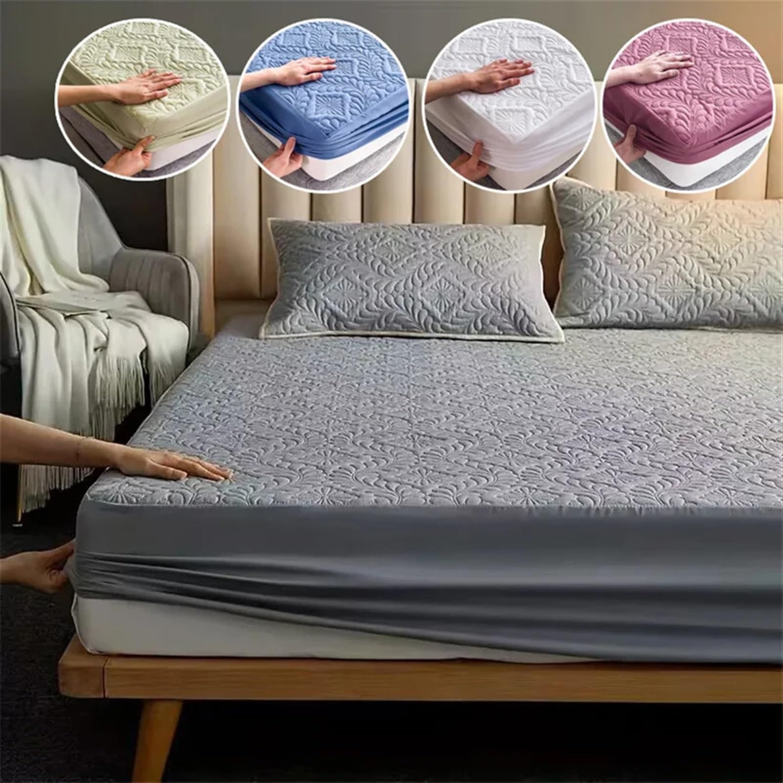Protector Colchon Impermeable Protector de Cama colchón Impermeable Acolchado