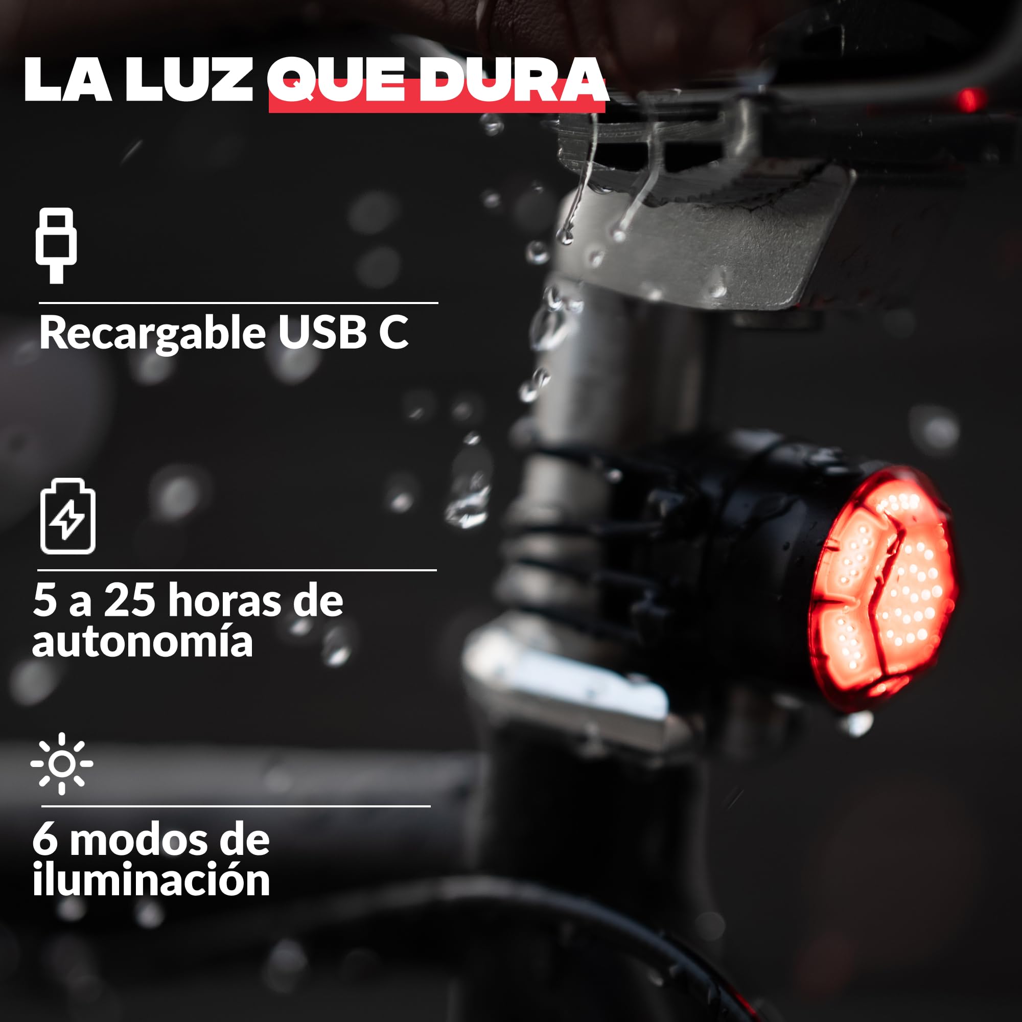 SHAPEHEART Light_Mini_Red Luz de Bicicleta Adulto Unisex, Negro, Sencillo
