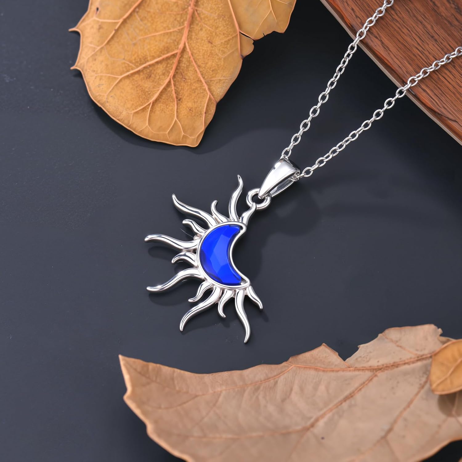 Plesitep Moon Necklace for Women Crescent and Sun Pendant Necklace with Moon Crystal Jewelry Gifts - Image 4