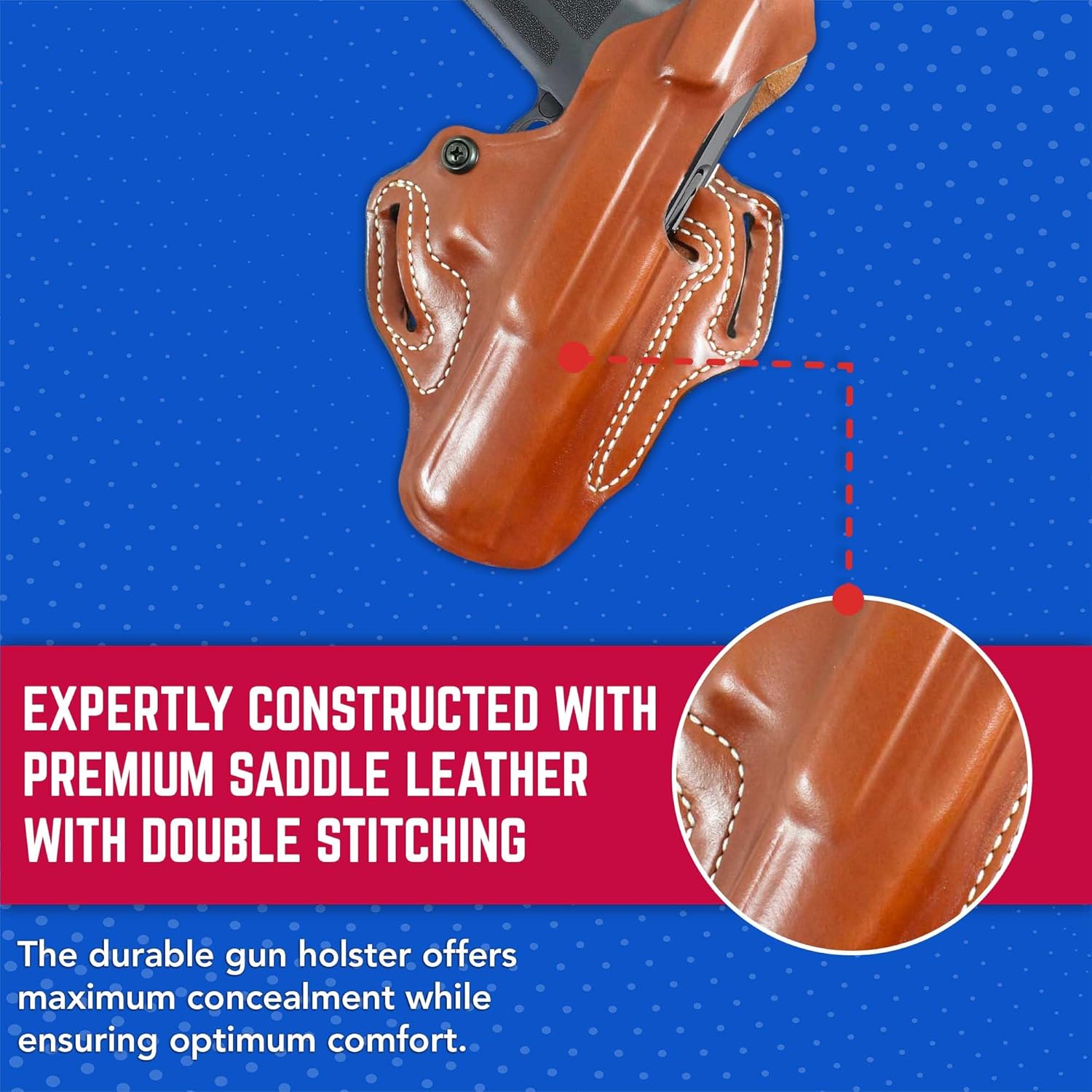 Desantis Thumb Break Mini Slide Holster, Outside The Waistband Gun Holster, Fits RUGER-57 with RED DOT Sight, RUGER-57 Without RED DOT Sight, Adjustable Tension Device, Right-Hand Draw, Tan