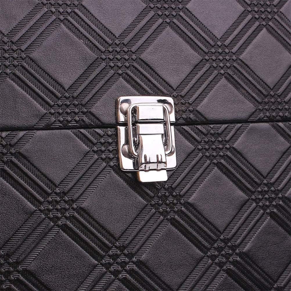 Cosmetic Case Portable Large Capacity Multi-Function Travel Cosmetic Storage Box Professional Storage Jewelry Nails (Black)