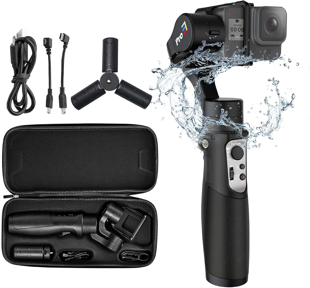 Gimbal Stabilizer for Smartphone, Selfie Stick Tripod with Face Tracking & 360°Rotation, Phone Tripod Stand with Remote, Phone Gimbal with Auto Inception for Vlogging