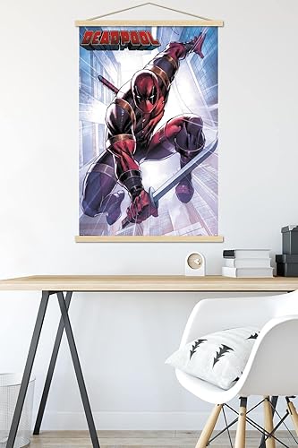 Miniatura 39 de Trends International Marvel Comics Deadpool - Póster de pared de ataque, 22.375 x 34 pulgadas, versión enmarcada en negro Versión enmarcada Barnwood