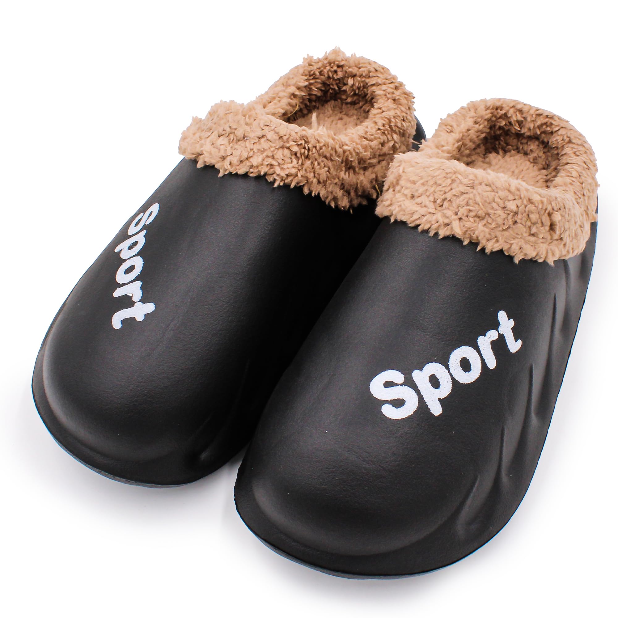 VRITRAZ Unisex Fur Design EVA Winter Lightweight and Warm Fur Slippers, Waterproof Slippers, Removable and Washable (UK-9, Black) (B0C94FJ59F) Amazon Price History, Amazon Price Tracker