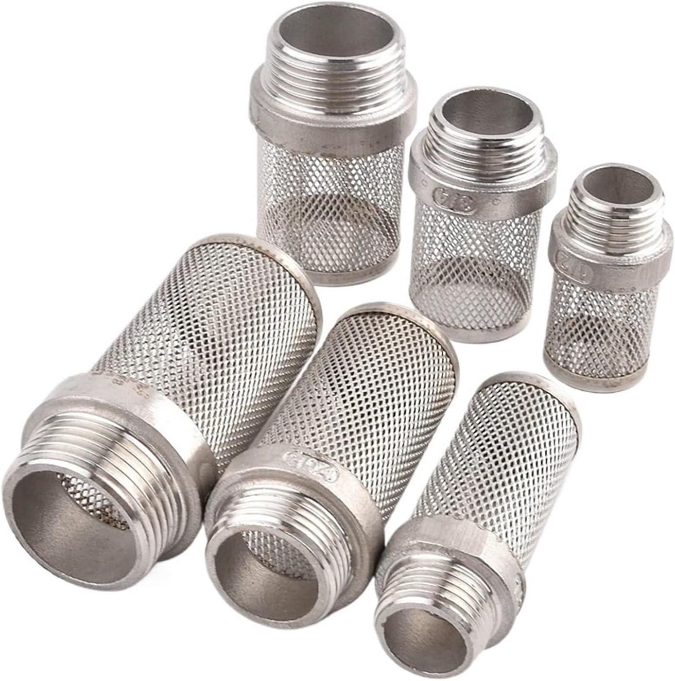 304 Stainless Steel Mesh Filter Aquarium Fish Tank Filter Screen Garden Irrigation Hose Filter Water Cleaning Mesh Metal Filters(3I4 Inch Short)