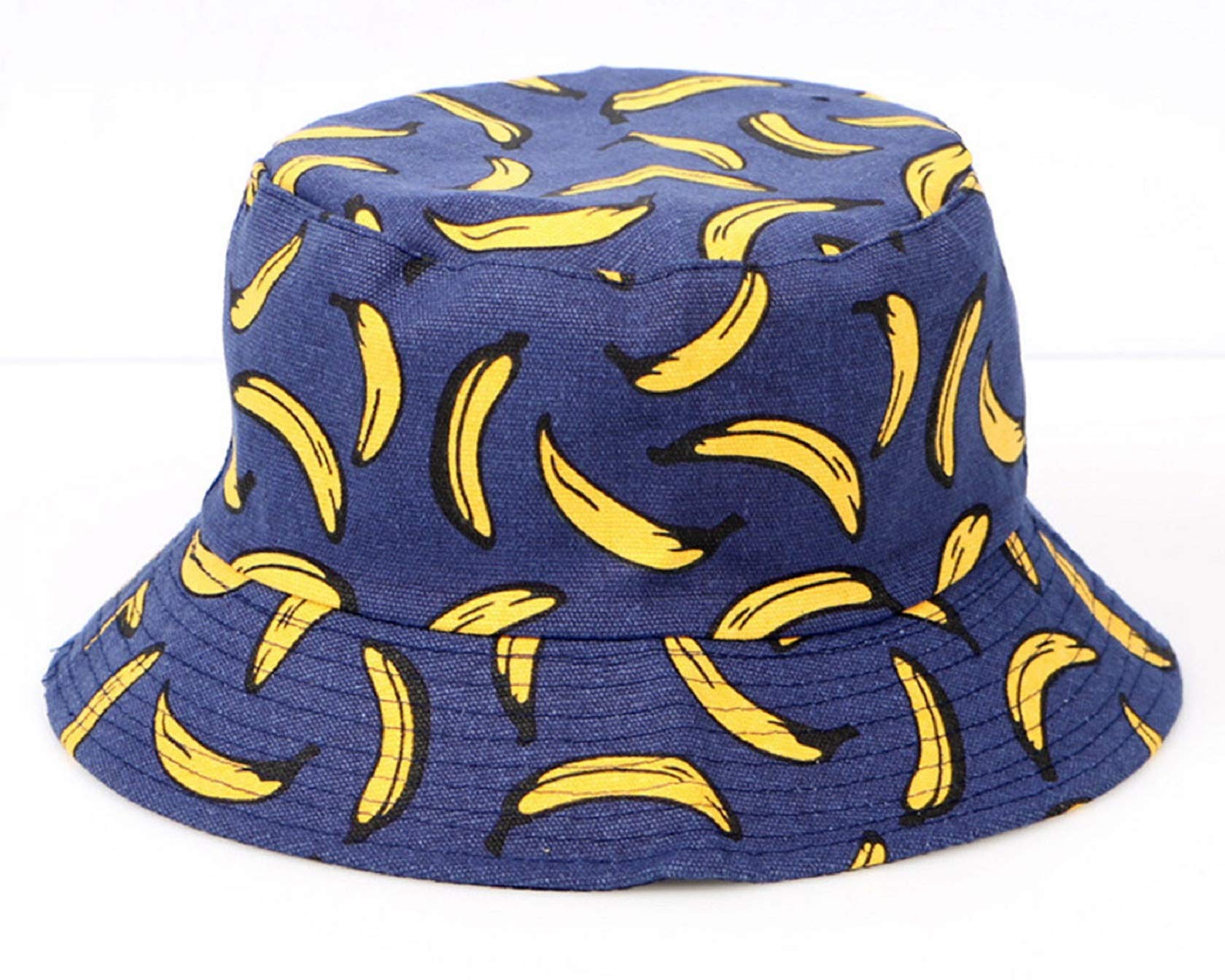 Tuopuda Mujeres Gorros de Pescador con Impresión de Frutas Sombrero de Pescador Reversible Unisex Tapas Cadera Salto Hombres Verano Panamá Tapa Playa Sol Gorra de Pesca
