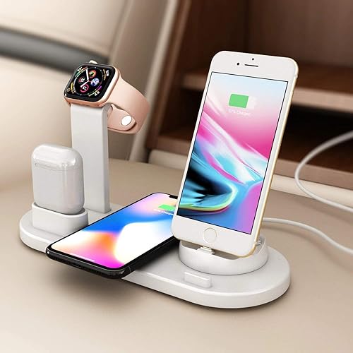 Miniatura 2 de Juicy Chargers - 4 in 1 Wireless Charger Stand Charging Station for iPhone 12 Mini11 Pro MaxXXRXs Max 8 Plus Galaxy Airpods Pro21 Charging Pad for