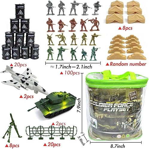 Miniatura 2 de 3 otters Juego de 250 piezas militares para hombres del ejército, figuras de acción militares y accesorios de la Segunda Guerra Mundial, juguetes