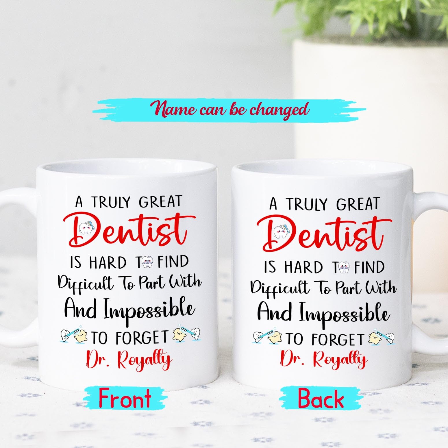 Personalized Hygienist Dentist Dental Assistant Coffee Mug 11 Oz 15 Oz, A Truly Great Dentist Is Hard To Find Mug, Retirement Mug Gift for Dentist, Dentistry Retiring Mug, Customized Dentist Name Cup