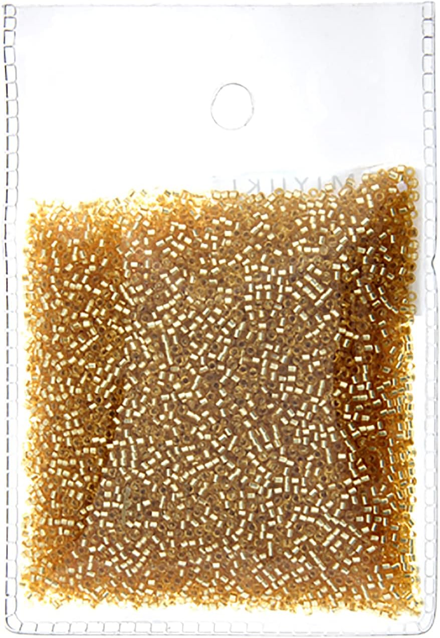Miyuki Delica 11/0 Gold Silver Lined 50gms Bag of Japanese Glass Beads