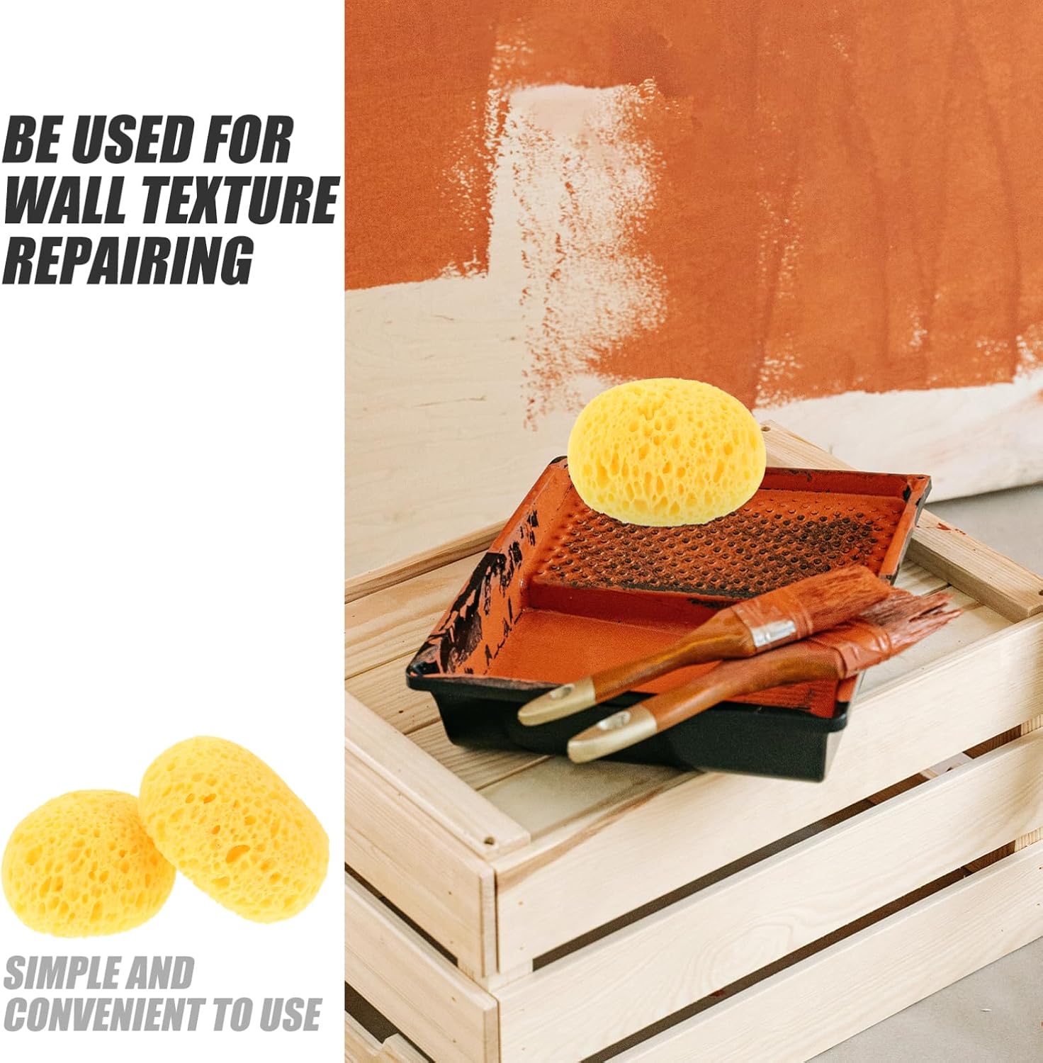 2Pcs Textured Drywall Repair Sponge Wall Painting Tool for DIY Texture Restoration and Home Decor Compact and Easy to Use Painting Sponge for Walls and Ceilings