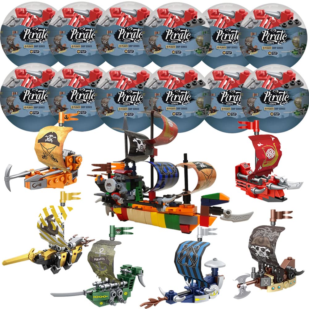 Buy 12PCS PreFilled Easter Eggs with Pirate Ship Building Blocks