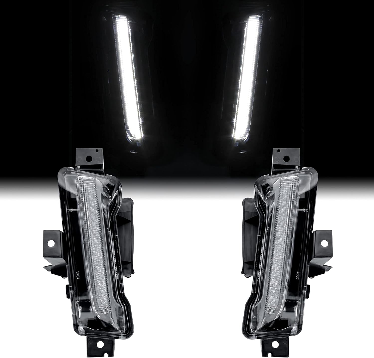 KEWISAUTO LED DRL Fog Lights for Camaro 16-22, Front Daytime Running Lamp Assembly Kit No Turn Signal Function for Camaro LT 2016 / LS RS LT ZL1 2017 2018 / ZL1 2019-2022 (2PCS)