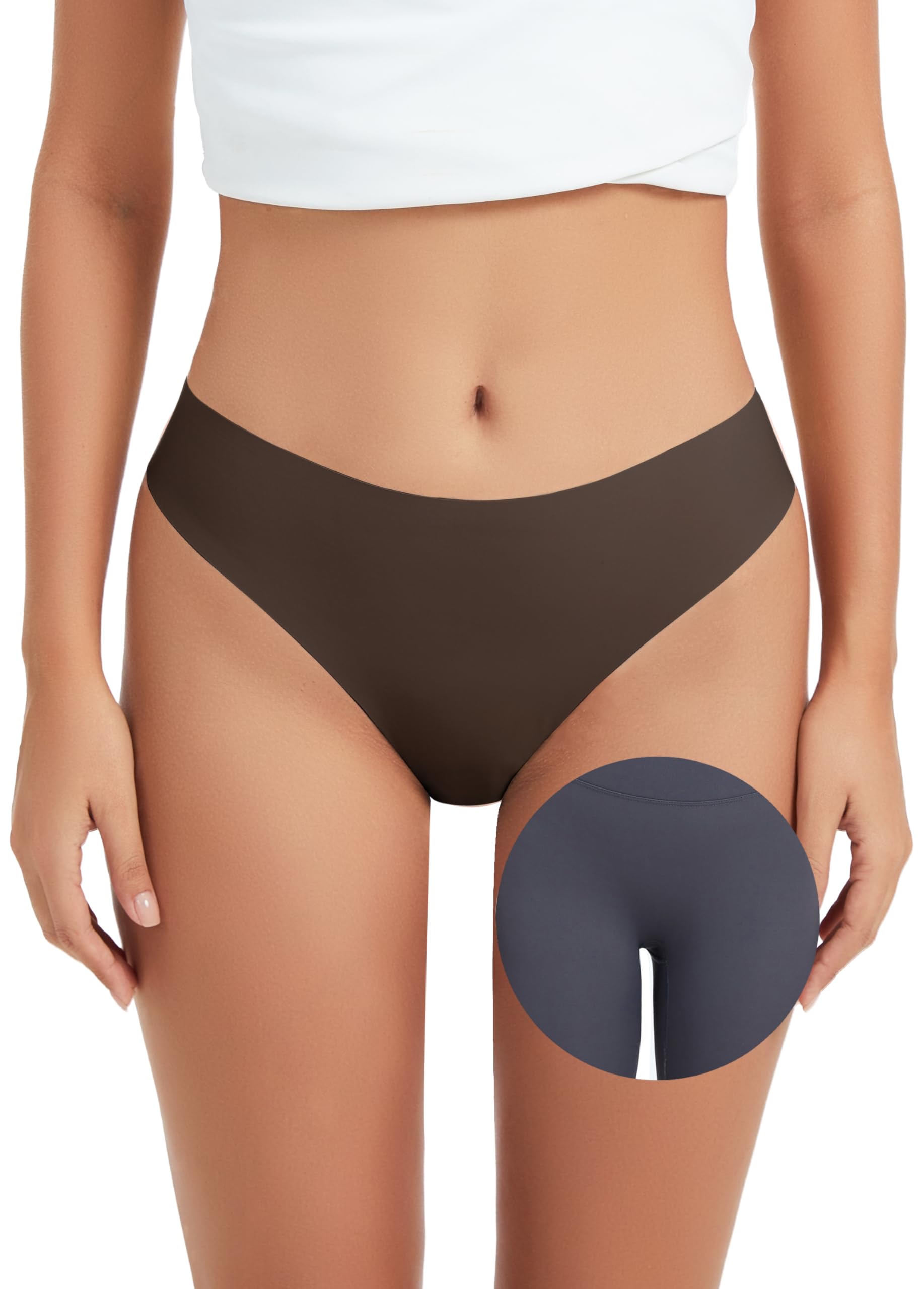 Lot De 3 Strings Taille Haute Camel Anti-Cernes Invisibles Femme - Sans Couture, Confortables Pour Leggings & Sport