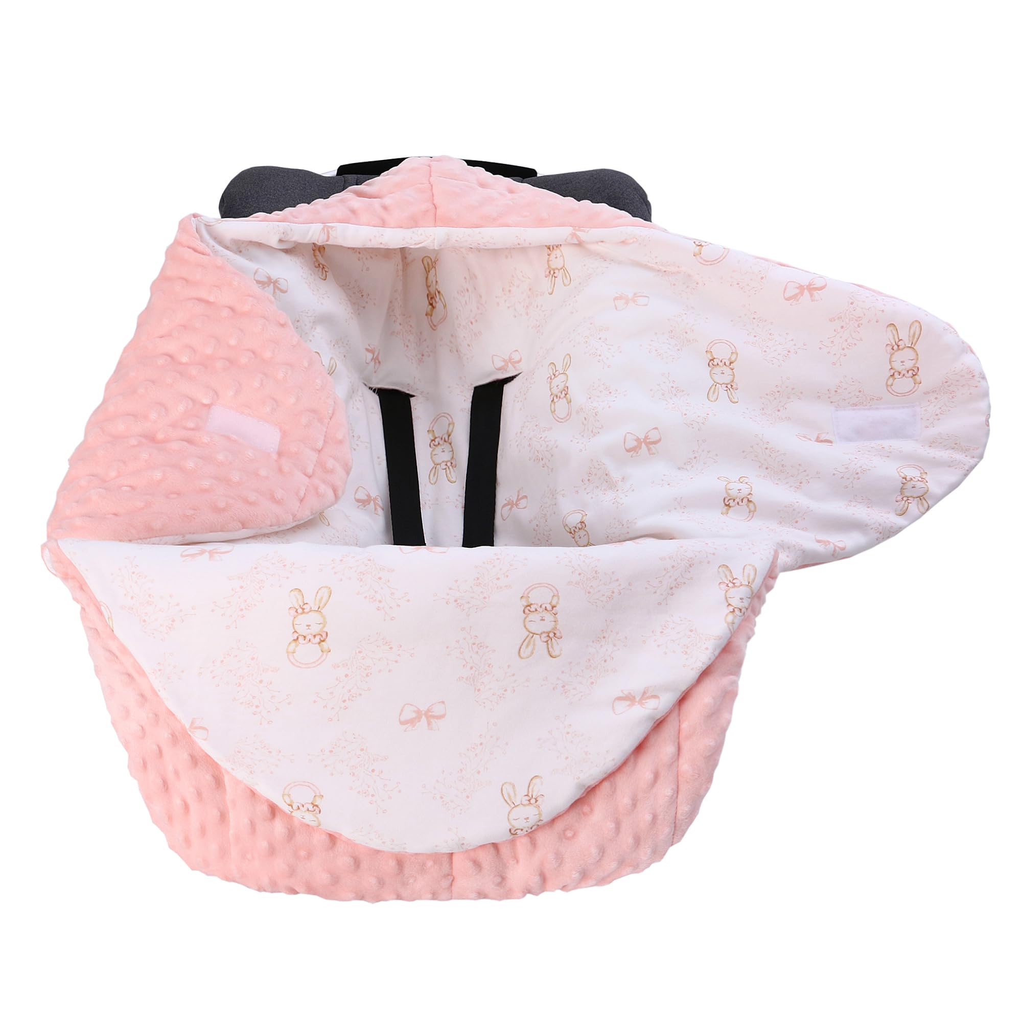 LAT Winter Baby Swaddle Blanket Car Seat Blanket Tog Newborn Swaddle  Wrap Newborn Essentials for Infant 0-12 Months, for Girls Boys (Rabbit)