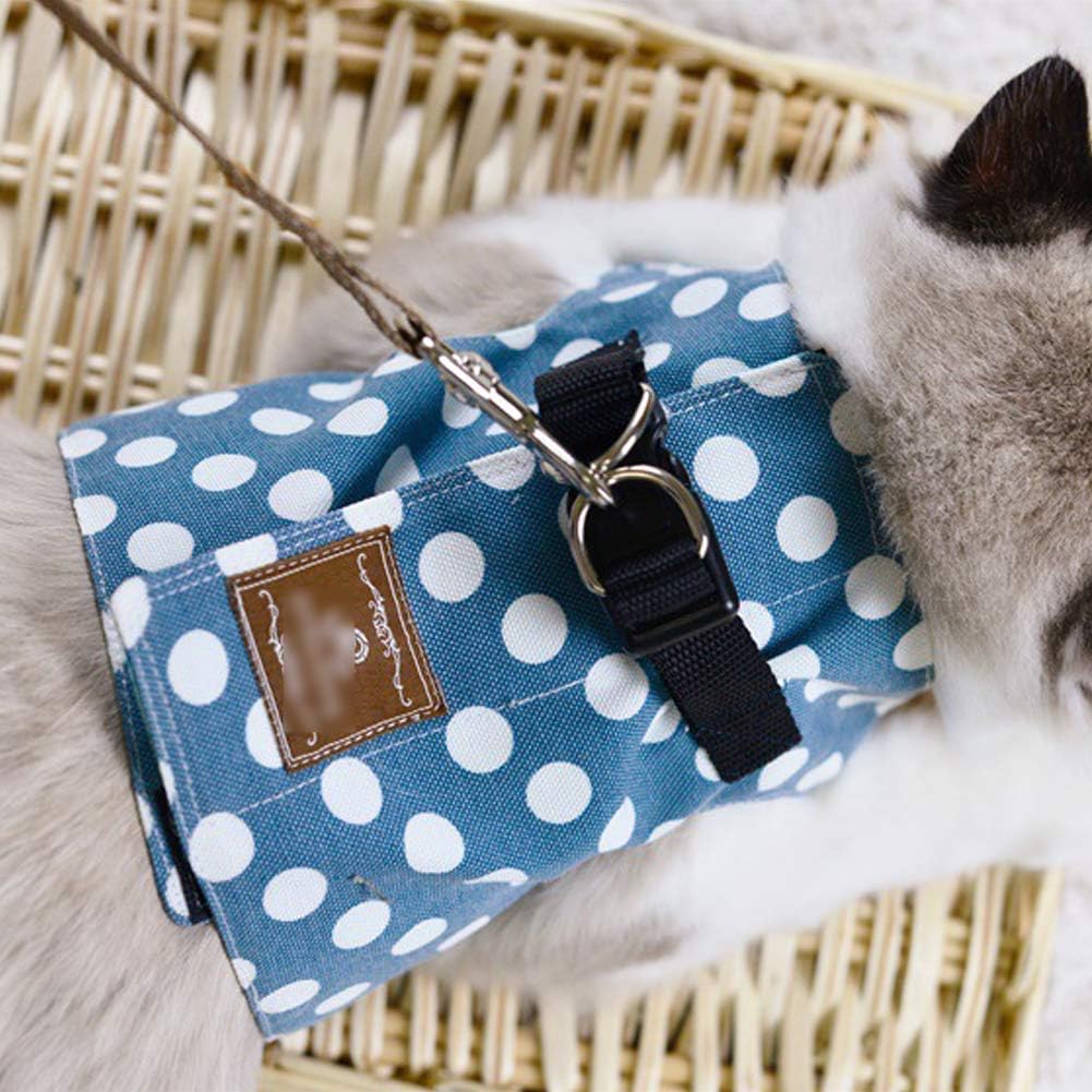 Escape Proof Cat Harness with Leash for Walking Puppy Jacket, Adjustable Cat Vest Harnesses with Running Cushioning Soft and Comfortable Suitable for Puppies Rabbits