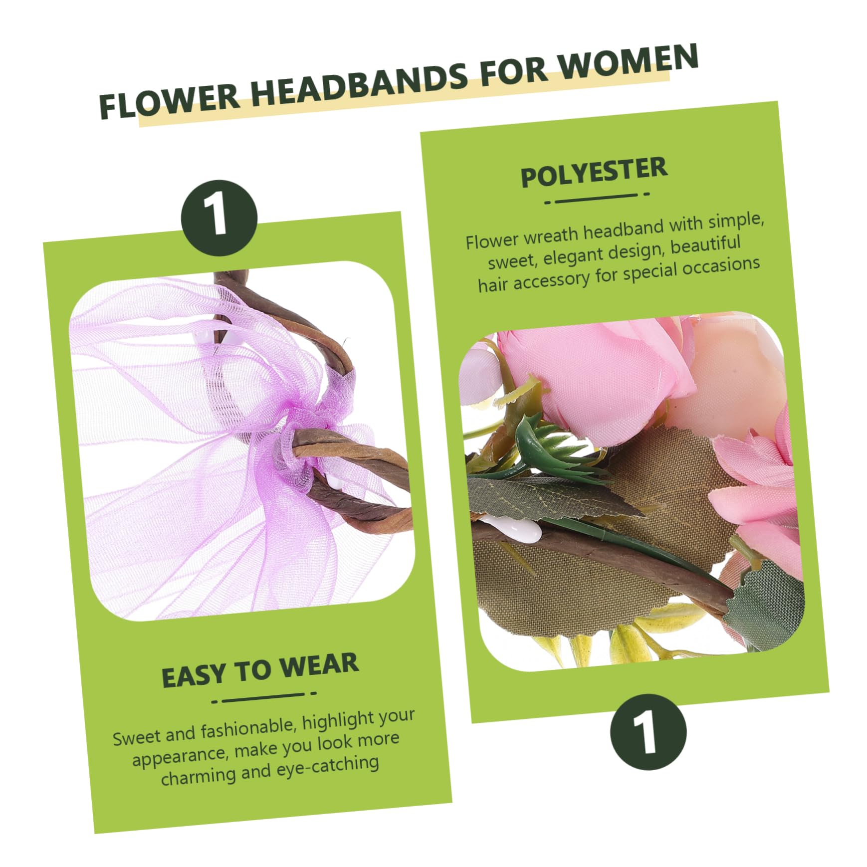 Beavorty 5stücke Brautblumenkranz Haarschmuck Mit Großen Rosen Verstellbares Stirnband Für Hochzeiten Themenpartys Und Fotografie Elegant Und Für Damen