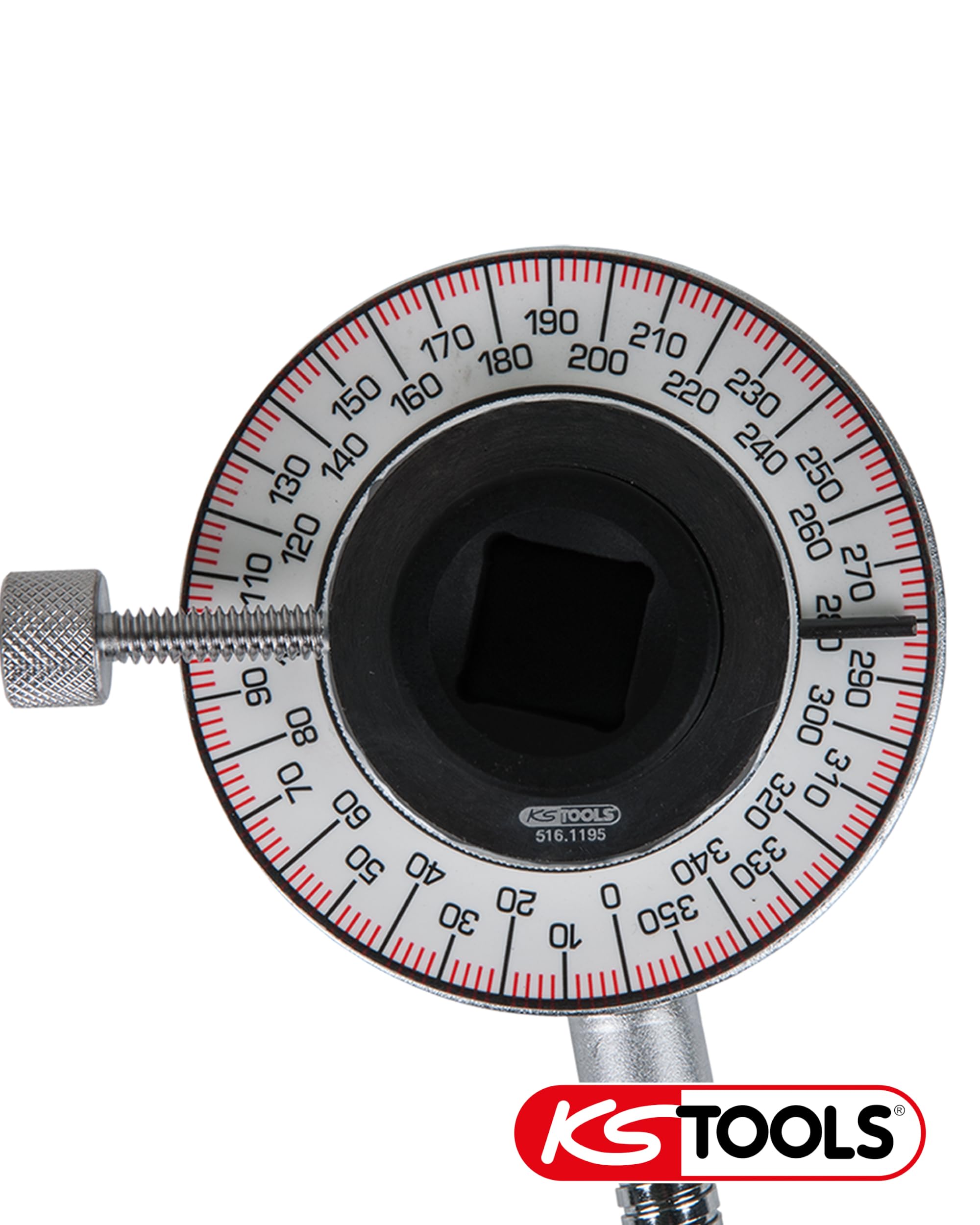 KS Tools Drehwinkelmessscheibe 1/2″ – Flexibler Krallenarm, 0–360° – Für Präzise Schraubanzüge