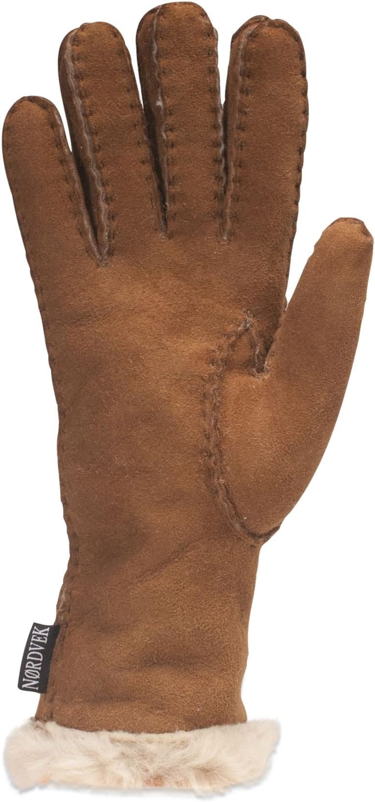 Nordvek Womens Long Sheepskin Gloves - With Elegant Lace Detail # 317-100