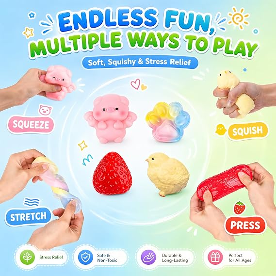 Taba Toy, 4Pcs Fidget Toys for Kids Adults Anxiety Relief