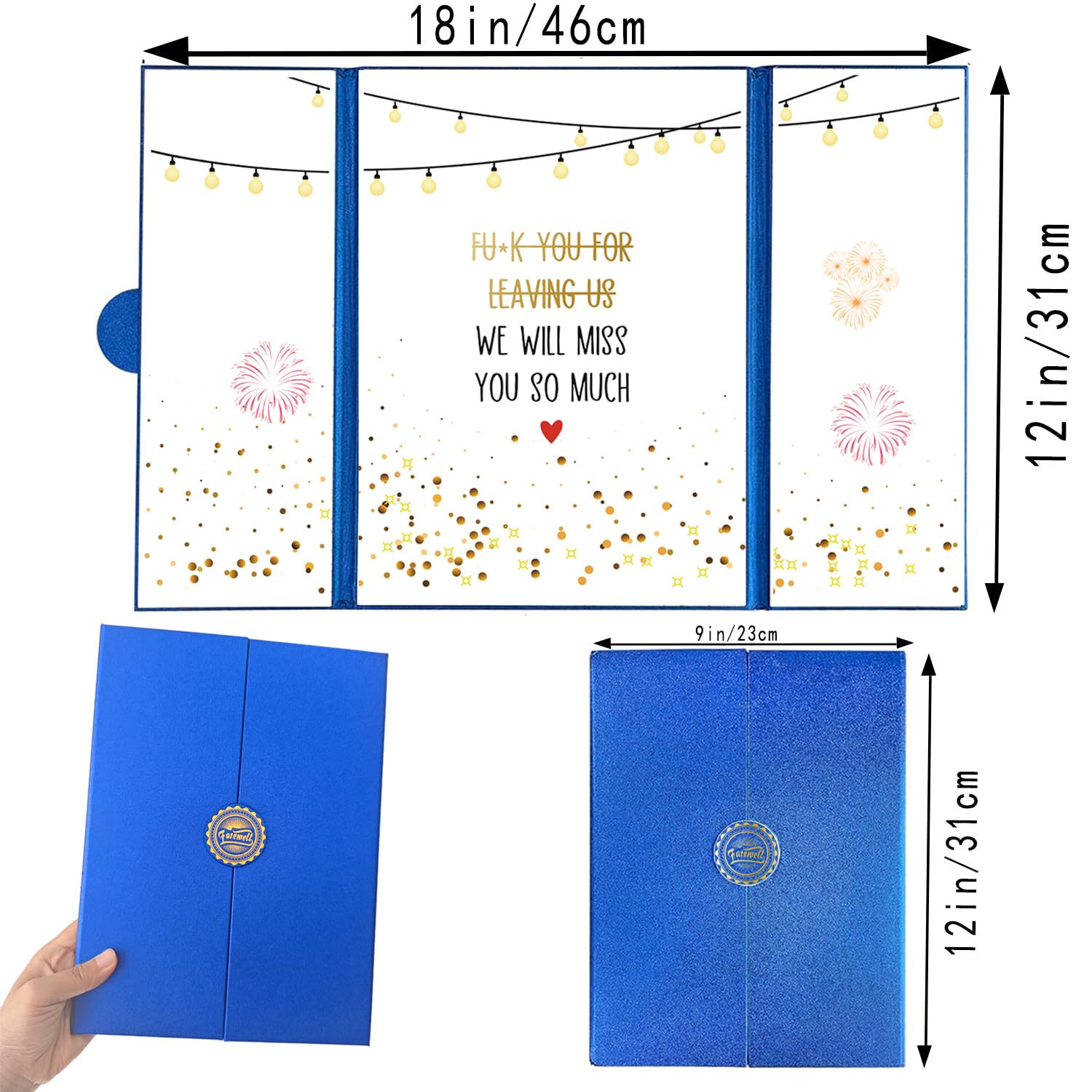 ERYRYIREI Going Away Guest Book Alternatives Farewell Party Decorations Happy We Will Miss You Funny Retirement Decorations Goodbye Gifts Card for Coworkers Friends Moving Away Women Men