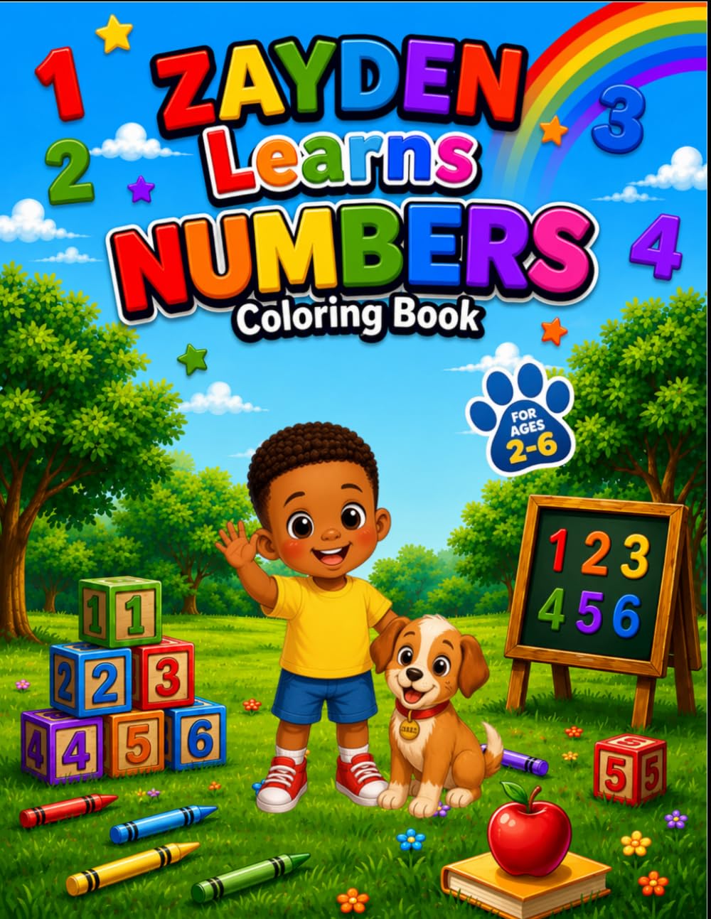 Zayden Learns Numbers: A Fun Toddler Counting Coloring Book Ages 2-6 (Zayden's Little Adventures)