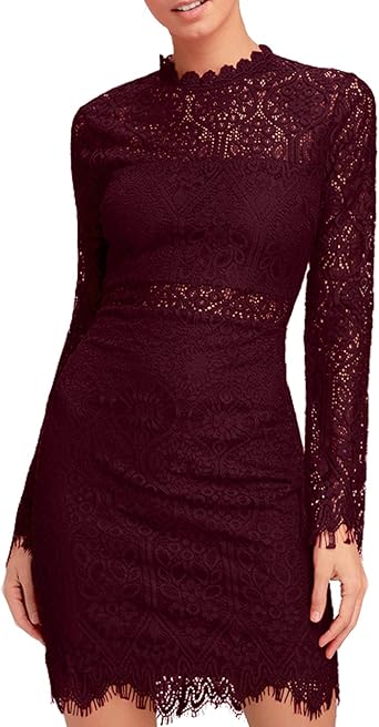 lace high neck bodycon dress