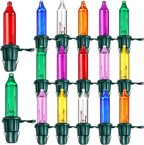 Mudder 200 bombillas de repuesto para árbol de Navidad de 2.5 V, 0.425 W, mini bombilla de repuesto de alambre incandescente preiluminada para