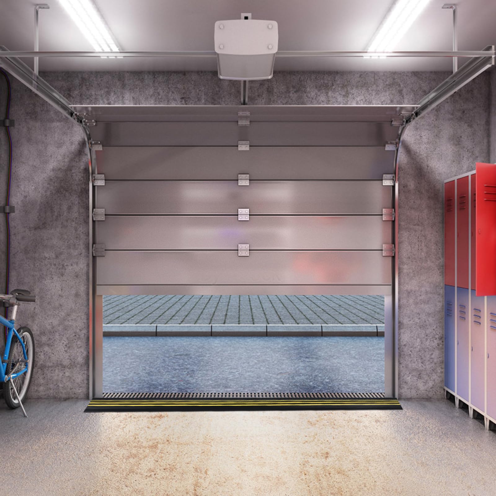 CEIEVER Joint Seuil Porte de Garage 2.5M 110X30MM en Caoutchouc d'Étanchéité Universelle