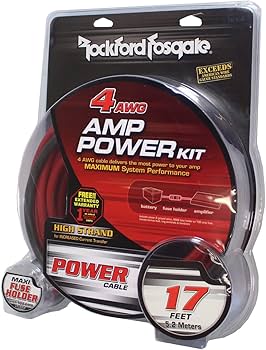 Rockford Fosgate カーオーディオ ケーブルセット Amazon.com: Rockford Fosgate Dual Amp Complete Kit : Electronics