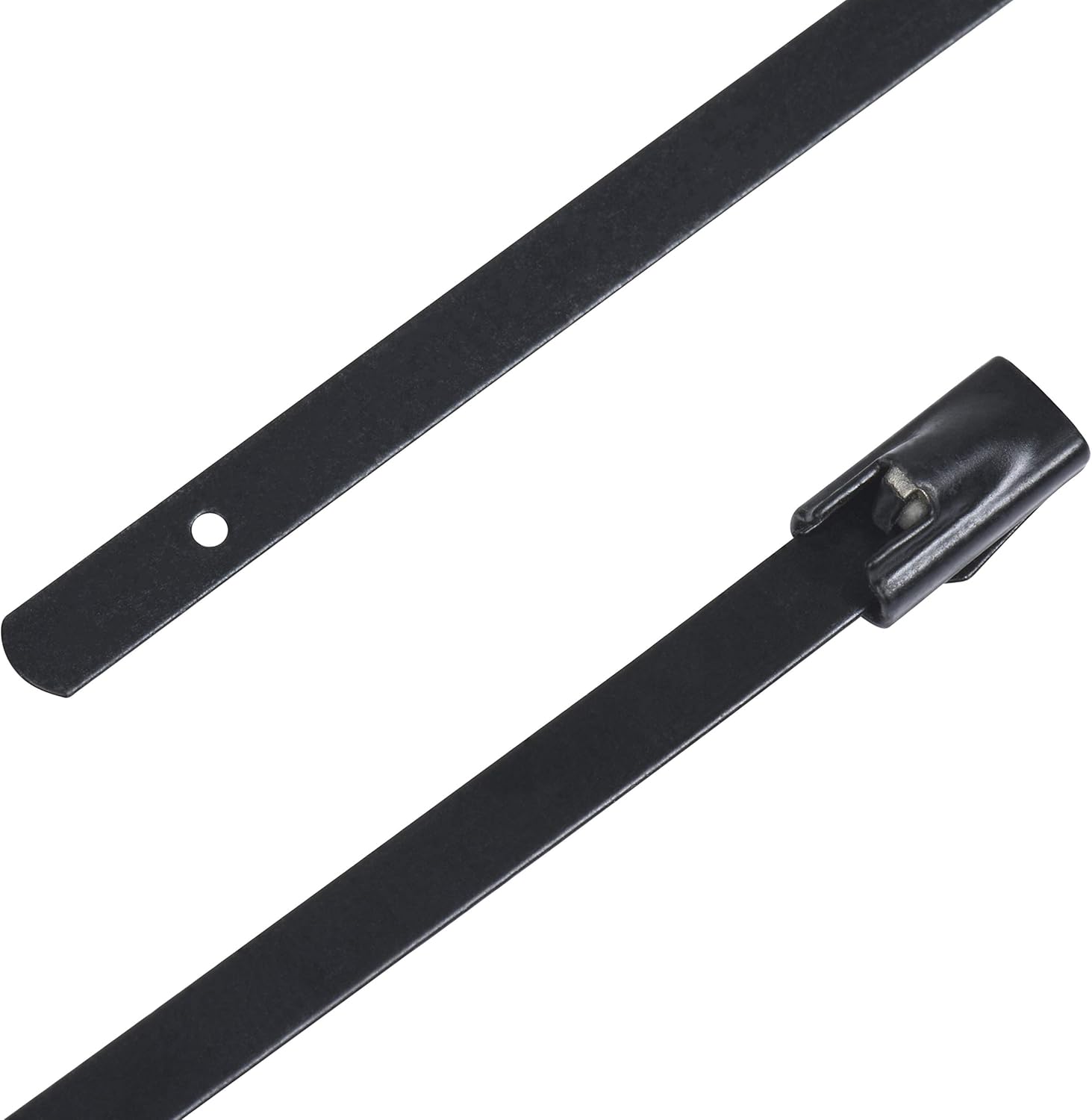 10" Supreme Black Polyester Coated 316 Stainless Steel Cable Zip Ties, 150 lb, (100 Piece)